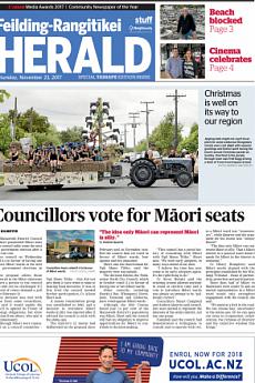 Feilding Rangitikei Herald - November 23rd 2017